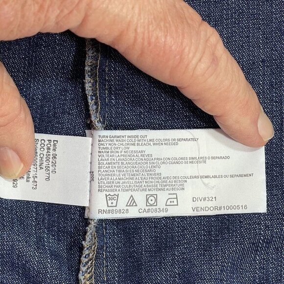 GLORIA VANDERBILT CASUALS Lace Motif Jean Jacket Women's XL Blue Button Up - Picture 8 of 14